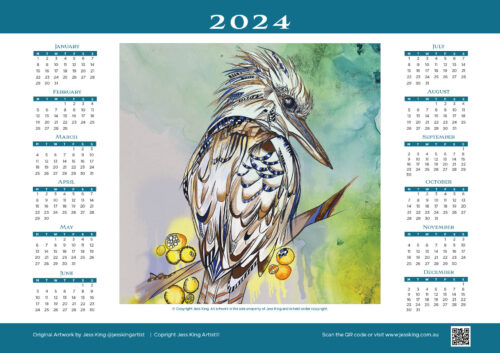 2024 A4 Art Calendar by Jess King