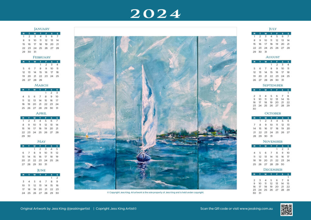 A4 2024 We've Set Sail Calendar Jess King Artist