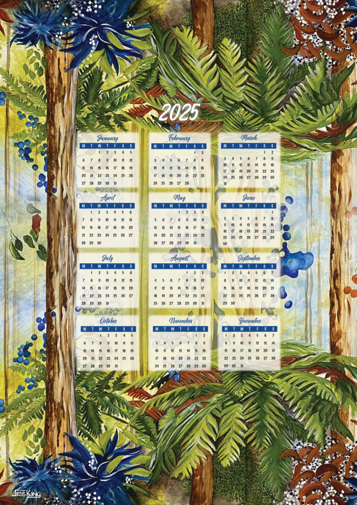 2025 Calendar Australian Forest A3 print by Jess King Artist