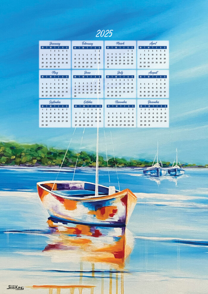 2025 Calendar Peaceful afternoon A3 print by Jess King Artist