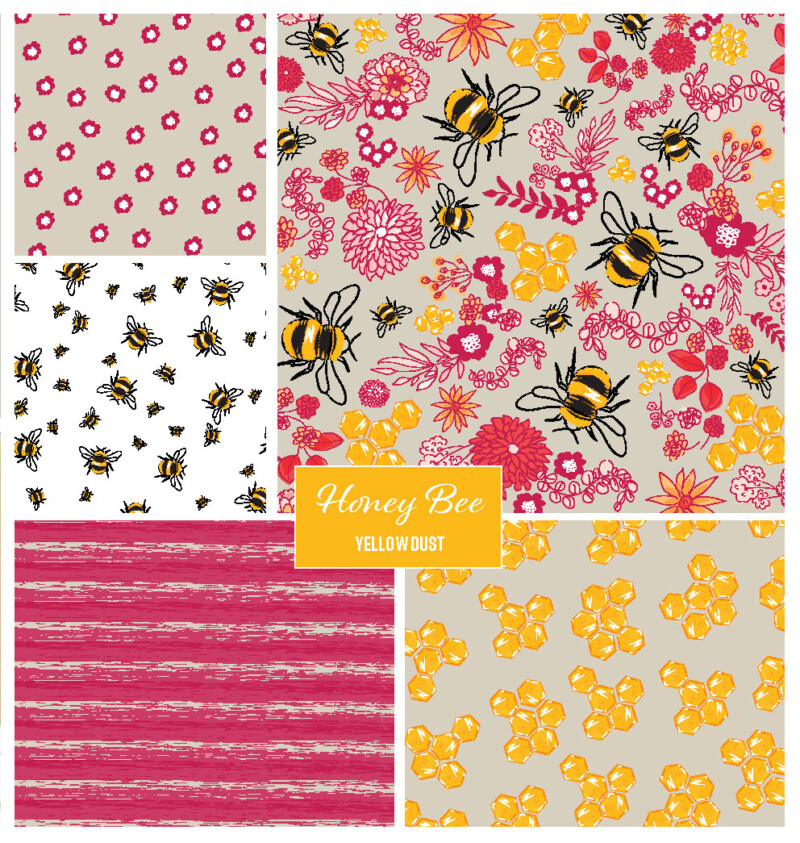 Honey Bees pattern design by Jess King Artist