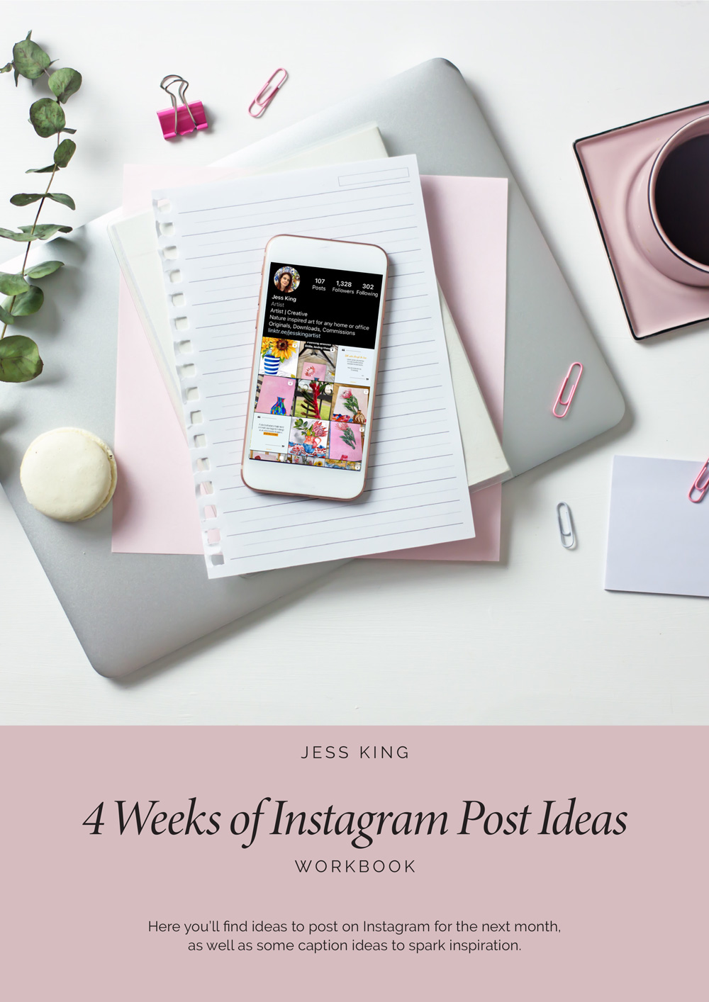 4 week Instagram post ideas workbook by Jess King Artist