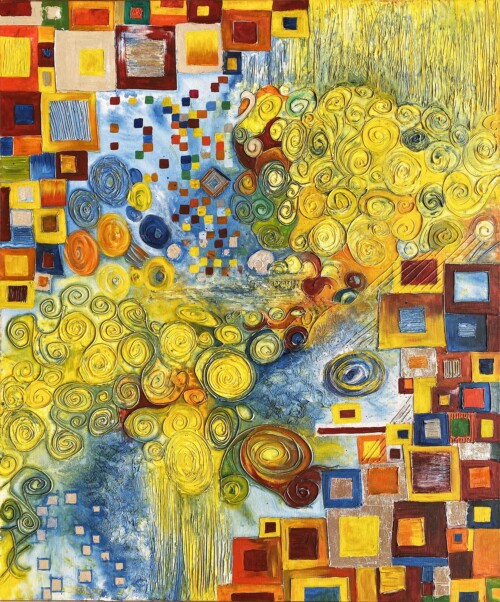 A little Klimtish art print by Jess King Artist