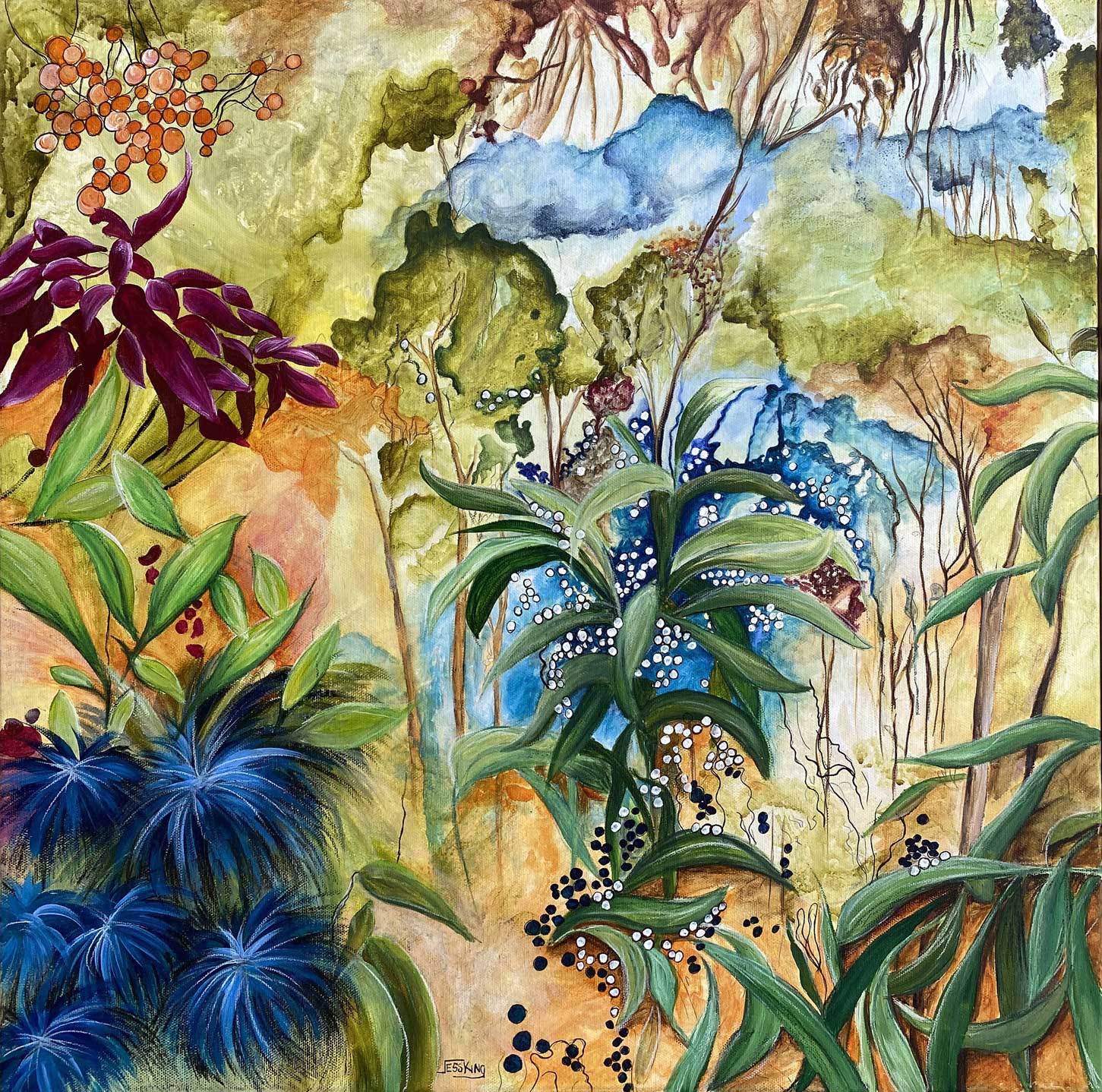 Aussie Bush 2 landscape art print by Jess King Artist