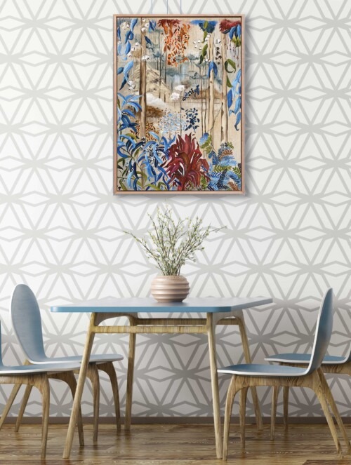 Aussie Bush 9 contemporary art print represents the Australian bush in a unique style by Jess King Artist.