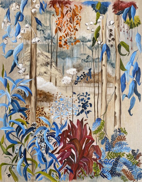 Aussie Bush 9 contemporary art print represents the Australian bush in a unique style by Jess King Artist.