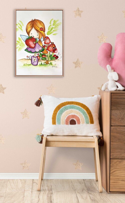 Berry Fairy Childs room wall art print by Jess King Artist