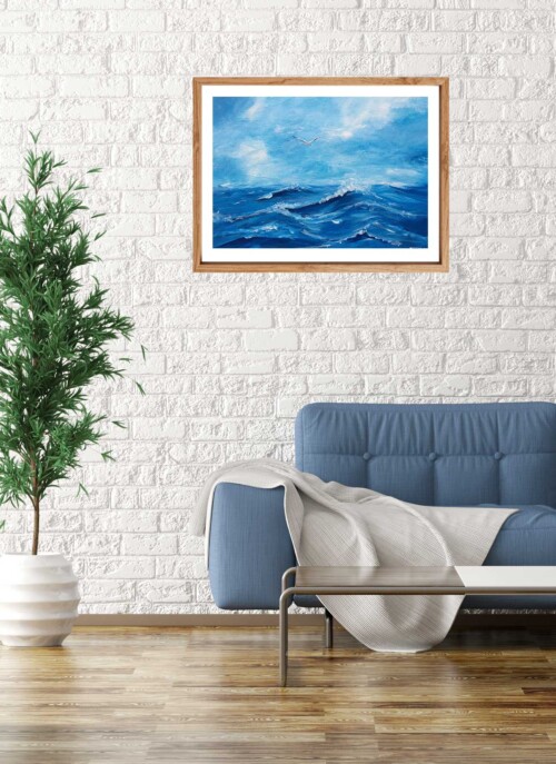 Ocean Flight Seascape Ocean art print by Jess King Artist