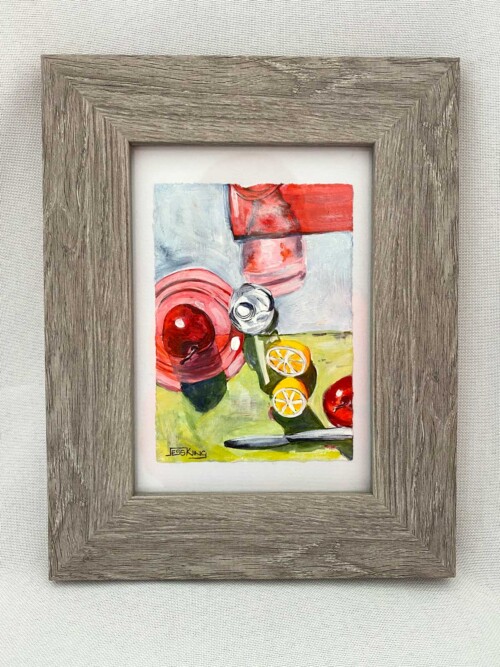 Tiny Treasure Apple Slice original artwork by Jess King Artist