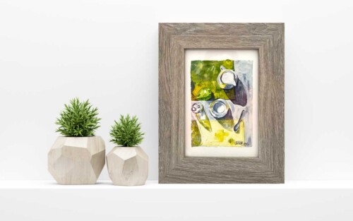 Tiny treasures Pears and Tea Still Life by Jess King Artist