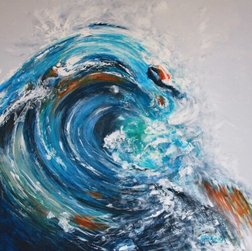 Wave crashing 2 art print by Jess King Artist - Contemporary ocean art