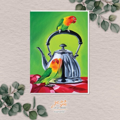 'Fancy a Cuppa' is a reproduction from the original acrylic artwork by Australian artist Jess King