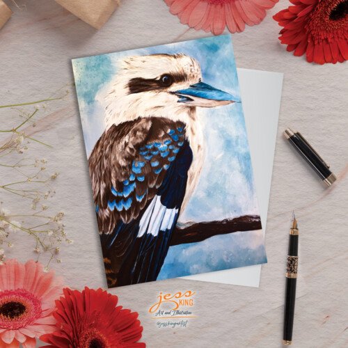'Kookaburra Blues' is a reproduction from the original acrylic artwork by Australian artist Jess King