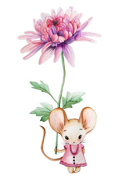 Mouse-Girl-Chrysanthemum-Jess-King-Artist